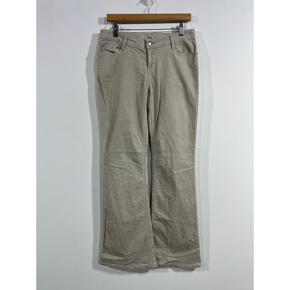 SO Y2K Low Rise Retro Corduroy Flare Bootcut Pants Womens 7 Utility Granola
